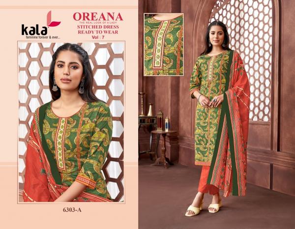 Kala Oreana Vol 7 Ready Made Cotton Printed Dress